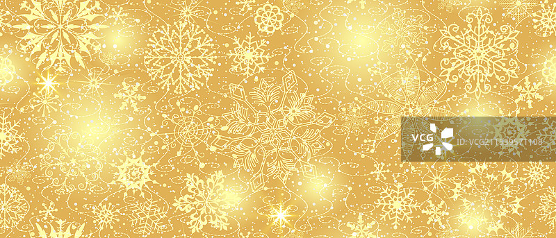 无缝金色冬季涂鸦图案图片素材