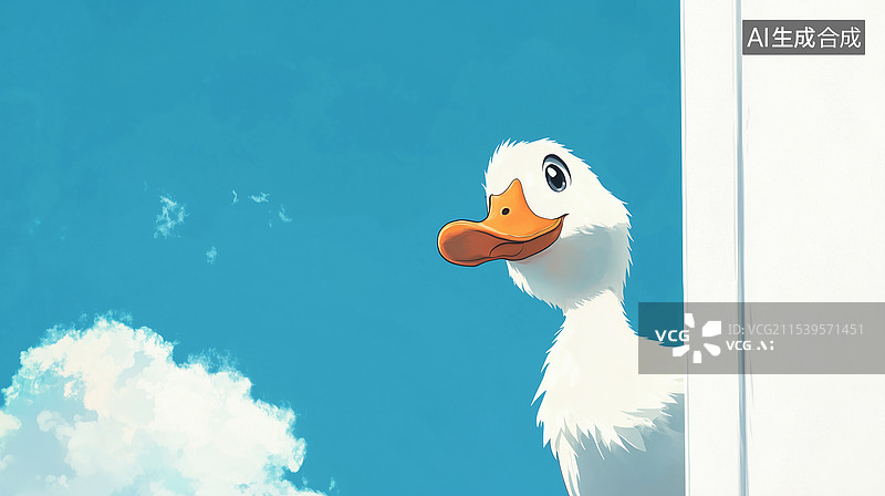 【AI数字艺术】好奇的小鹅图片素材