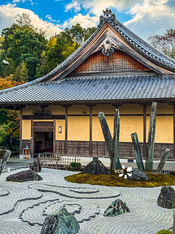 京都 圆光寺 秋天红叶 日式庭院 静谧图片素材