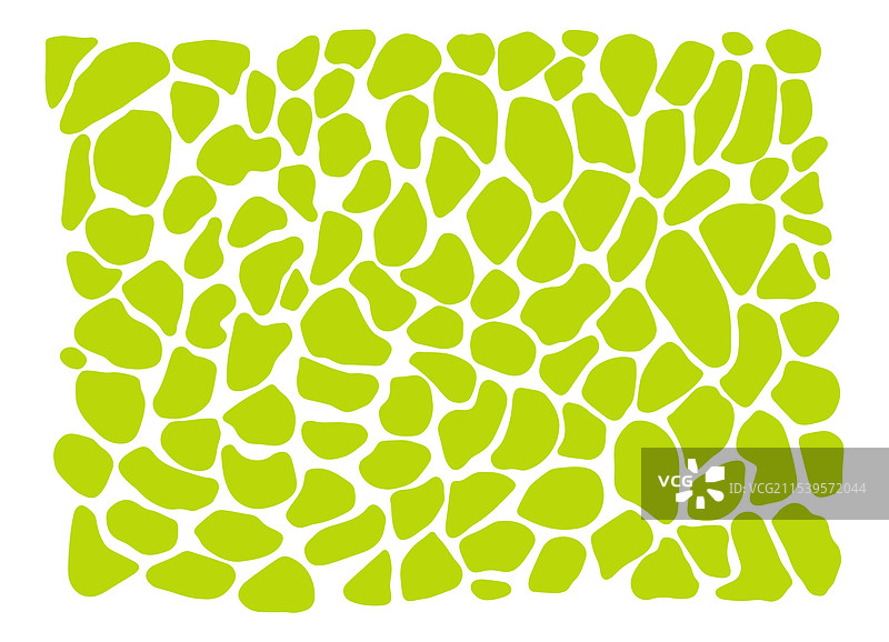手绘的抽象绿色形状在白色背景上图片素材