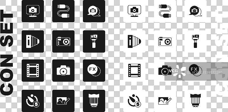 设置照片相机动作 USB 数据线 线缆 fx 和图片素材