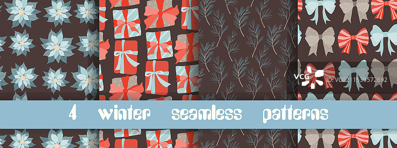 圣诞快乐新年快乐无缝图案图片素材