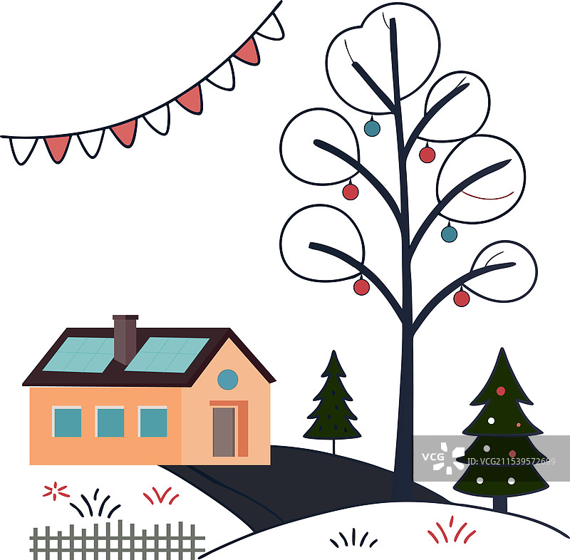 一个可爱的圣诞村庄图片素材