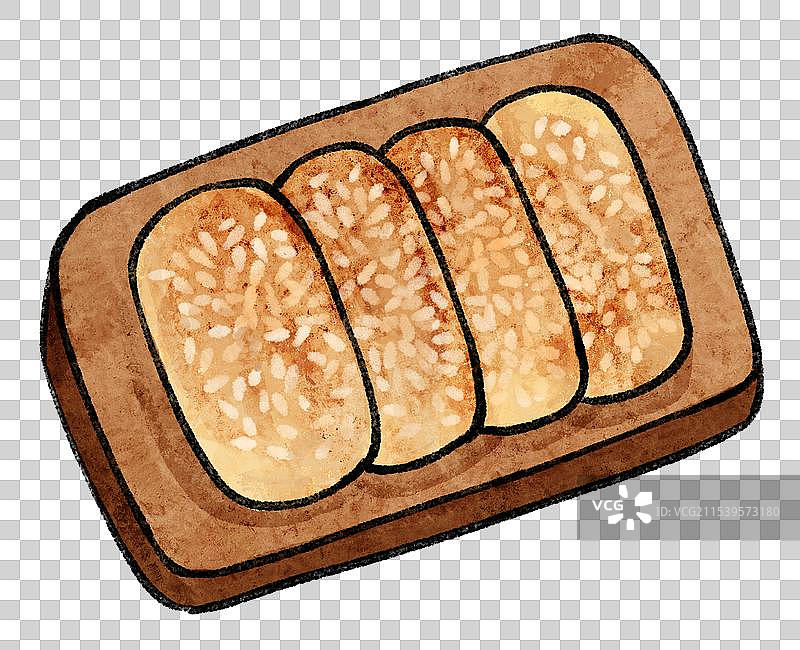 国风南京美食插画-鸭油酥烧饼图片素材