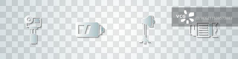 设置纸雕动作极限相机电池图片素材