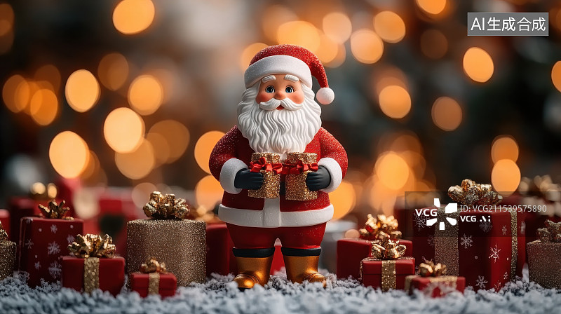 【AI数字艺术】圣诞老人卡通玩偶形象图片素材