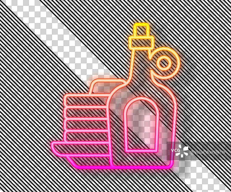 发光的霓虹线枫糖浆瓶图片素材