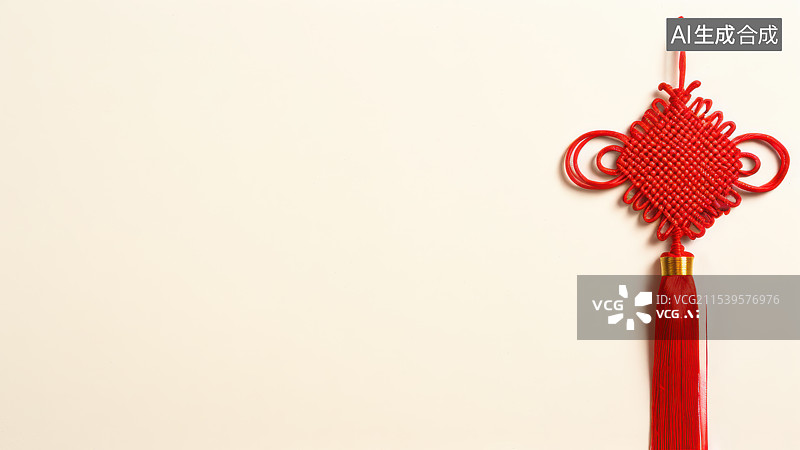 【AI数字艺术】喜庆红中国结装饰图片素材