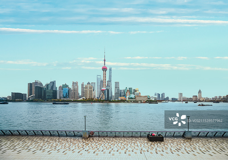 中国上海陆家嘴、外滩全景图图片素材