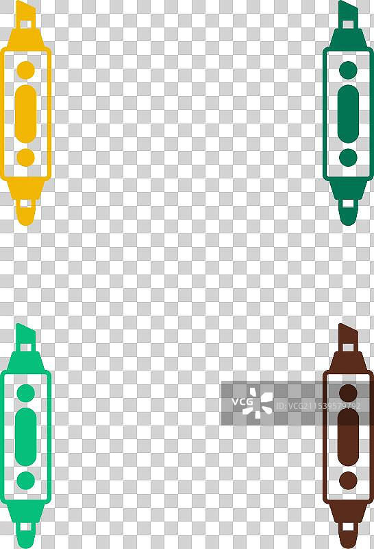 流行艺术马克笔图标，背景为色彩丰富的设计图片素材