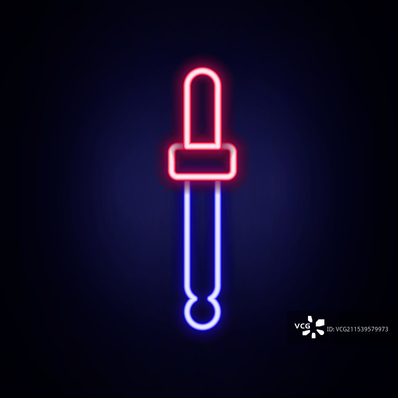 发光的霓虹线吸管颜色选择器调色板图片素材