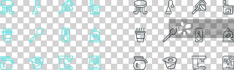 手动咖啡研磨机与滤泡咖啡器具图片素材