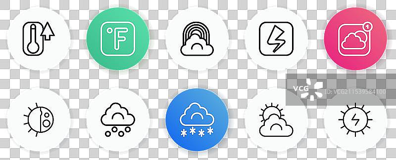 带有雪的天气预报应用的线条云图图片素材