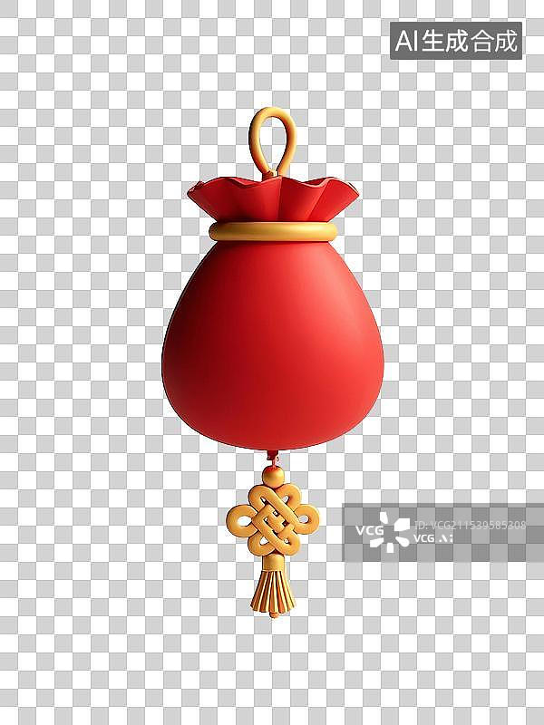 【AI数字艺术】新年喜庆元素：福袋挂饰图片素材