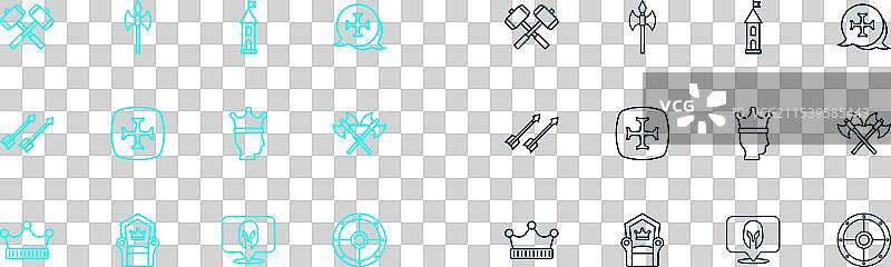 中世纪王座上的十字军国王与王冠图片素材