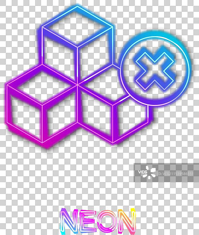 发光的霓虹线无糖自由图标孤立在图片素材