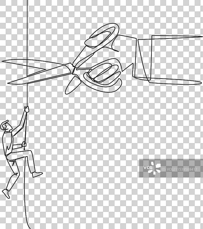 单线条连续画的商人图片素材