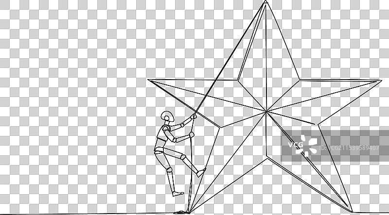 单一连续线条绘制的智能机器人图片素材