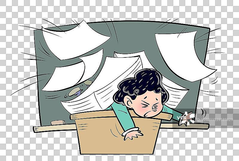 压力山大的教务内容卡通漫画元素图片素材