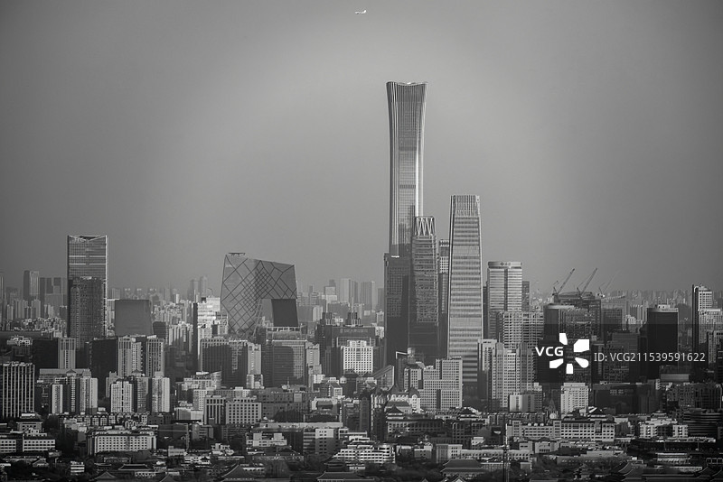 北京CBD黑白影像图片素材