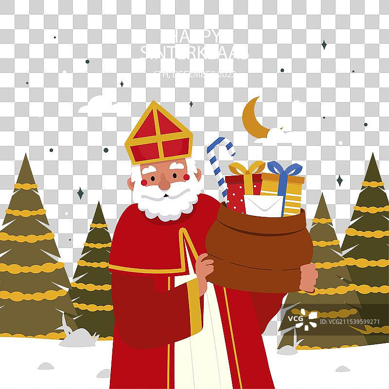 圣尼古拉斯在白色背景上独立呈现图片素材