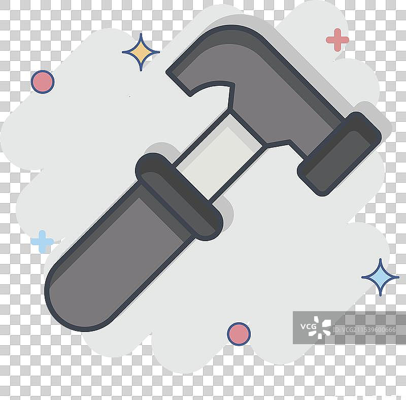 与木工相关的锤子图标漫画图片素材