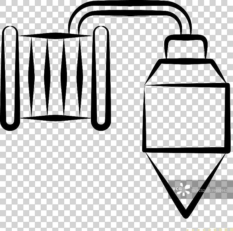 与木工相关的手绘水准仪图标图片素材