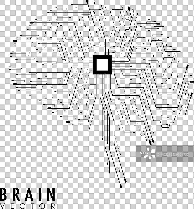 技术大脑与机器学习概念图片素材