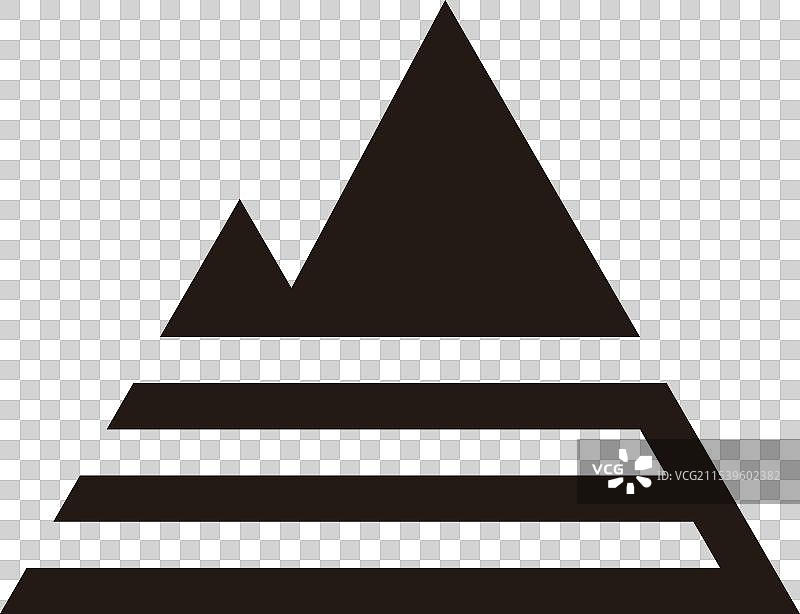 数字3山脉几何符号简单标志图片素材