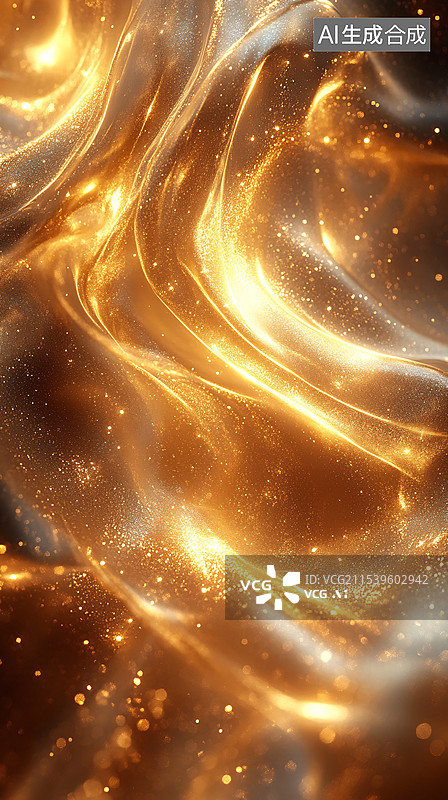 【AI数字艺术】流水生金 ，财富  发财 财源  暴富  盈利 金色背景图片素材