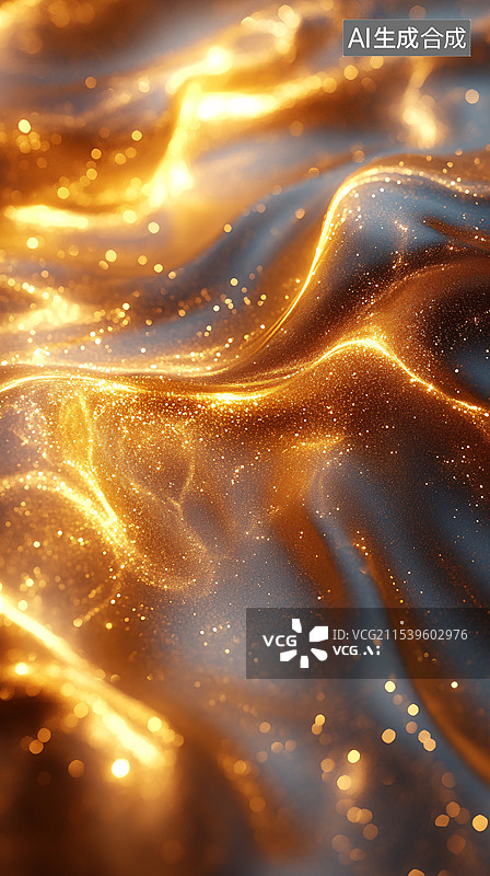 【AI数字艺术】流水生金 ，财富  发财 财源  暴富  盈利 金色背景图片素材