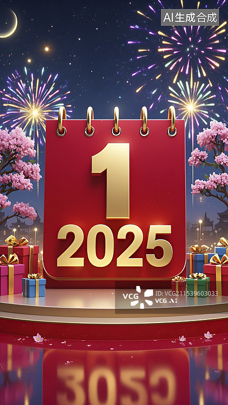 【AI数字艺术】新年抽象背景图片素材