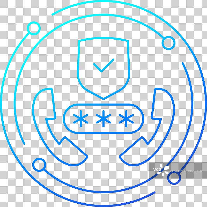 加密电话图标线性设计图片素材