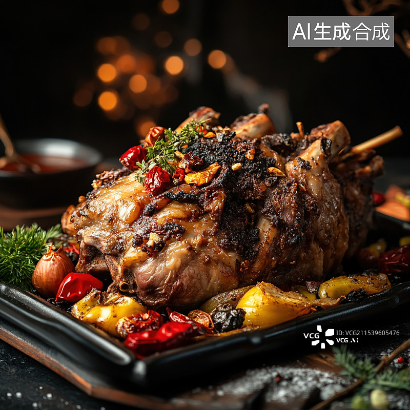 【AI数字艺术】烤肉背景素材图片素材