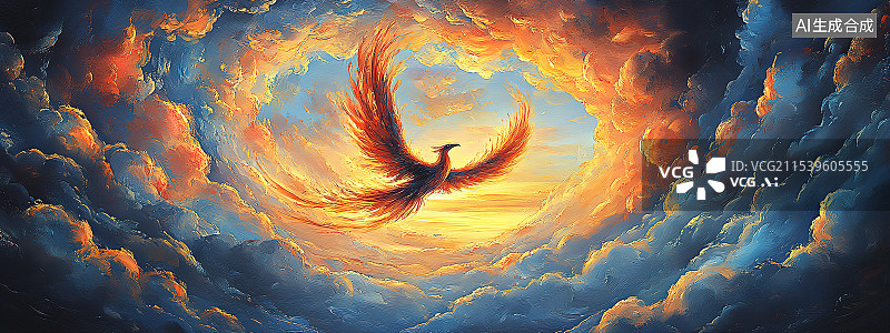 【AI数字艺术】凤凰 玄鸟图片素材