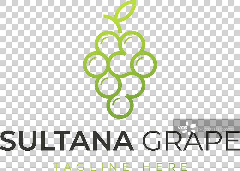 苏丹娜葡萄简单风格新鲜绿色水果标志图片素材