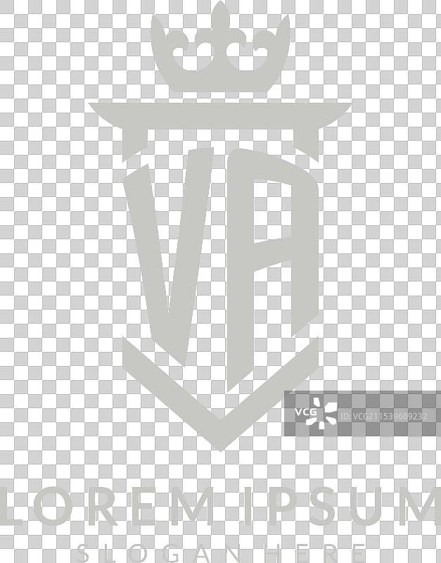 初始VA护盾和王冠标志风格图片素材