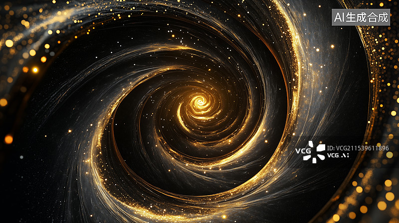 【AI数字艺术】黑金色的圆形通道图片素材