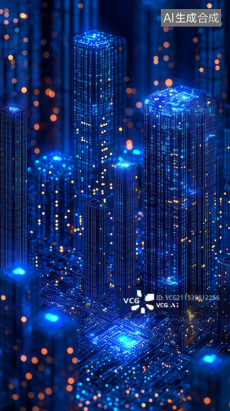 【AI数字艺术】抽象的未来都市图片素材