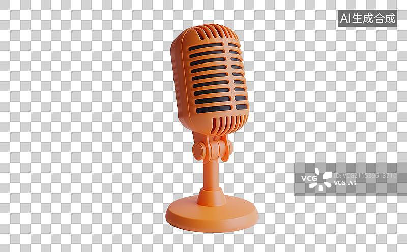 【AI数字艺术】3D渲染免抠卡通麦克风图片素材