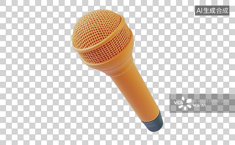 【AI数字艺术】3D渲染免抠卡通麦克风图片素材