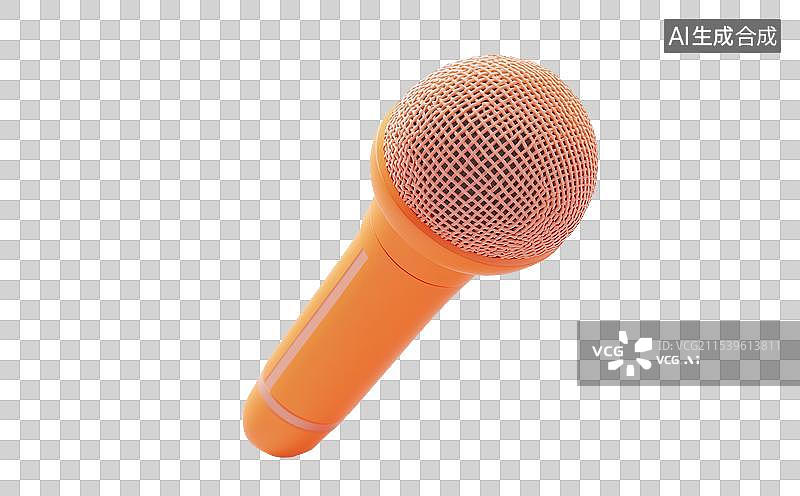 【AI数字艺术】3D渲染免抠卡通麦克风图片素材
