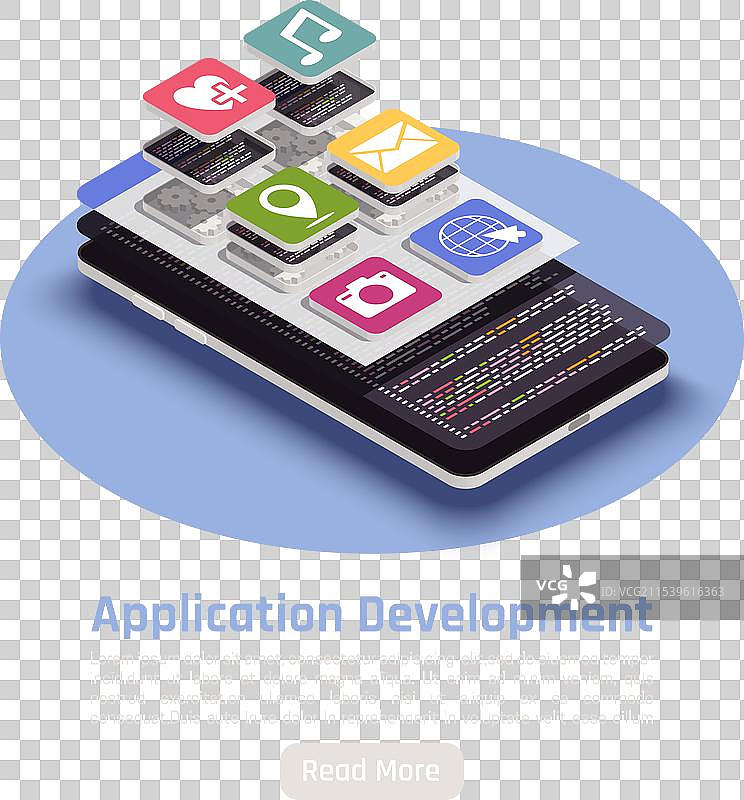 应用开发等距背景图片素材