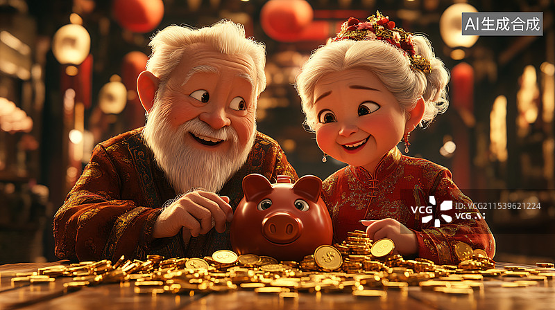【AI数字艺术】养老金，养老保险，退休金，个人养老金账户图片素材