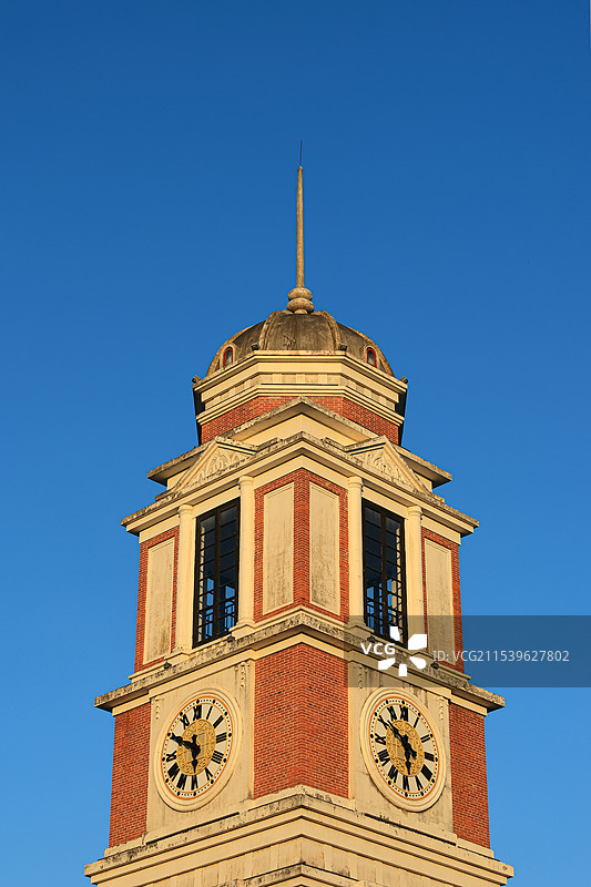 夕阳下的钟楼图片素材