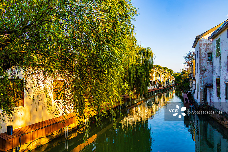 小河流水-苏州木渎古镇风光图片素材