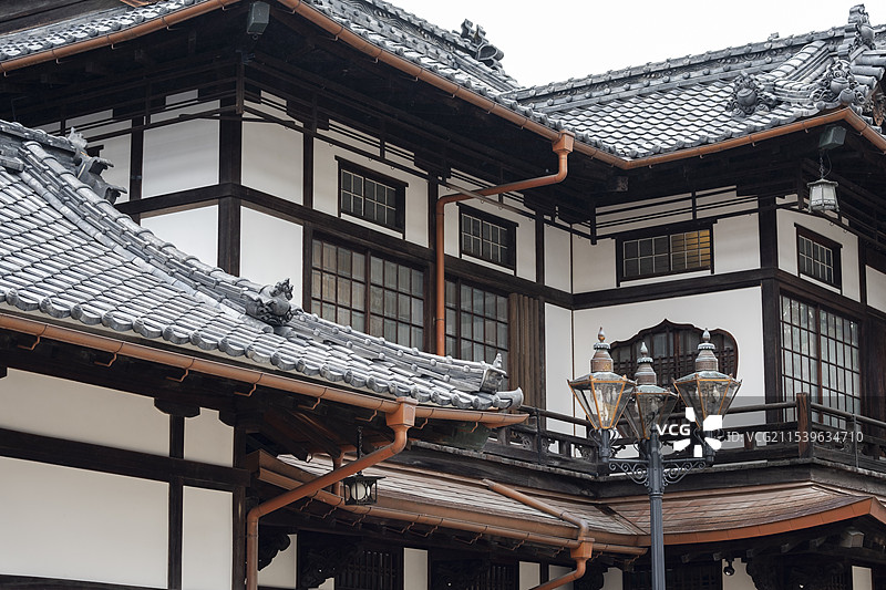 日本爱媛县松山市道后温泉本馆 日式建筑图片素材