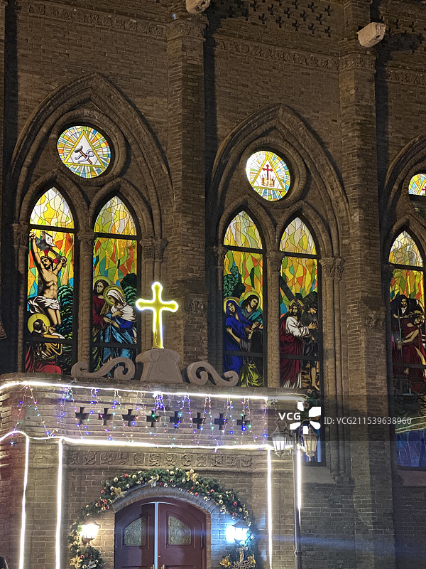 圣诞夜教堂图片素材