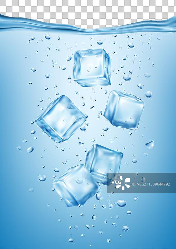 冰冻水块的组成图片素材