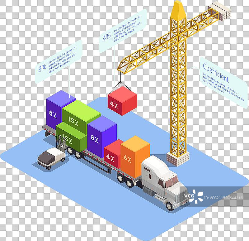 交通运输等距构图图片素材